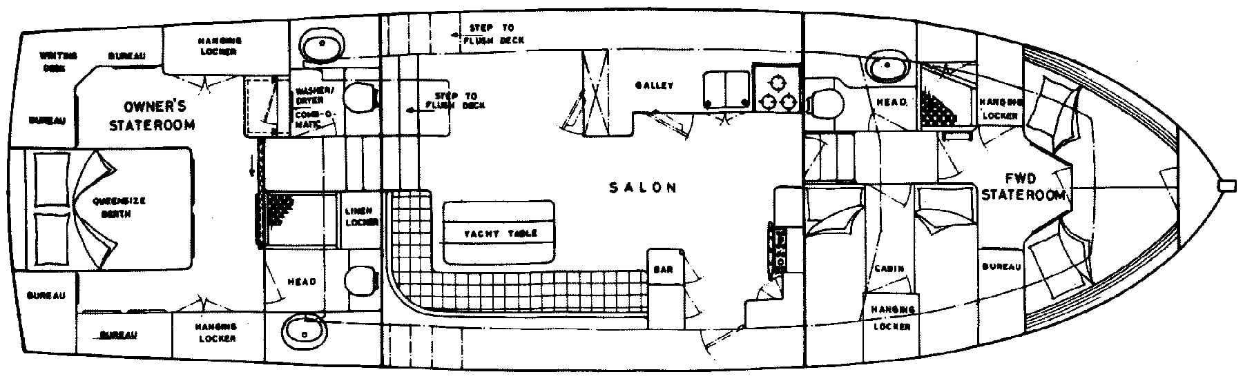 Grand Banks Yachts 49 Motor Yacht floor plan