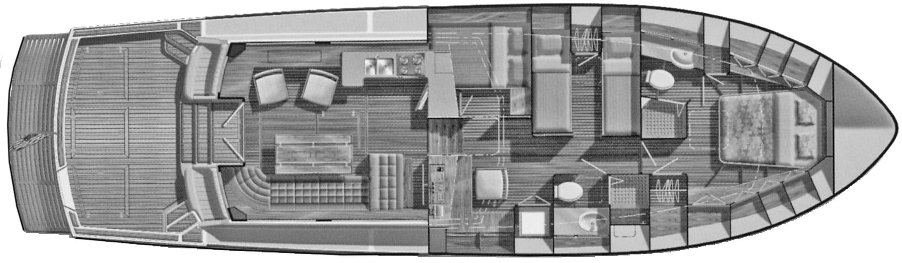 Grand Banks Yachts Eastbay 54 SX floor plan