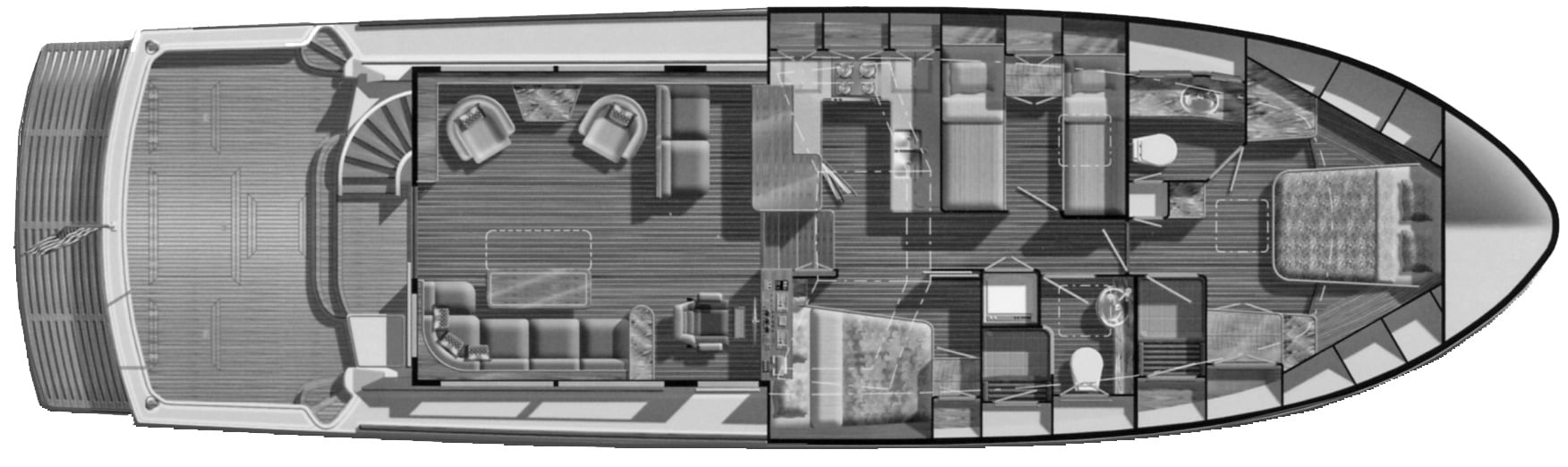 Grand Banks Yachts Eastbay 58 Flybridge floor plan