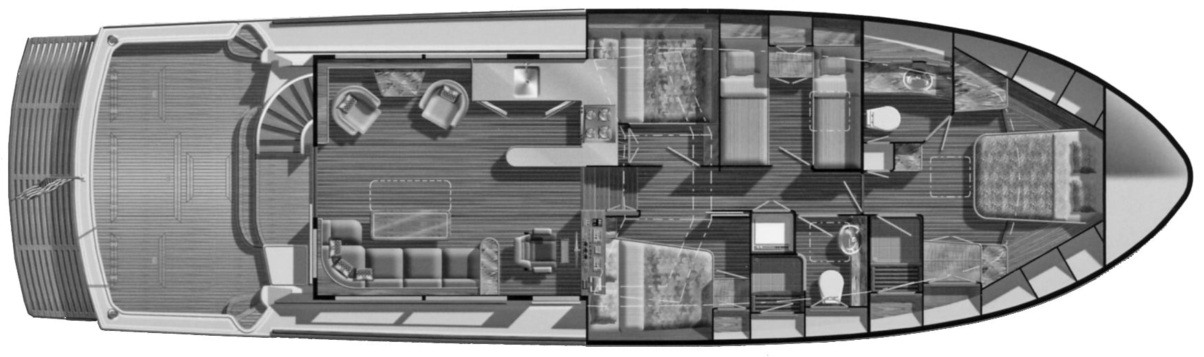 Grand Banks Yachts Eastbay 58 Flybridge floor plan