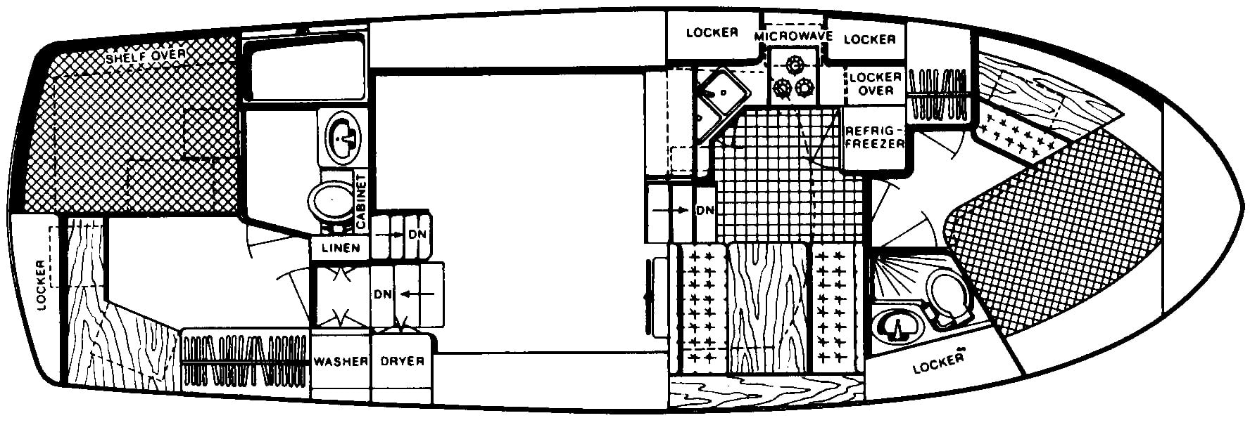 Gulfstar Yachts 38 Motor Cruiser floor plan