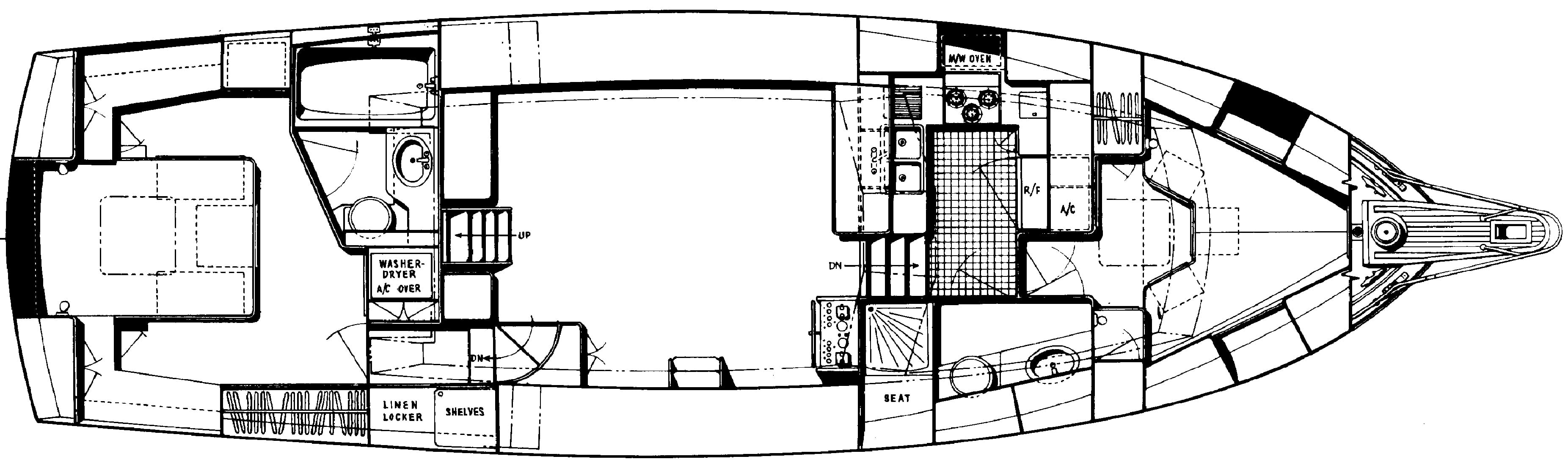 Gulfstar Yachts 44 Motor Cruiser floor plan