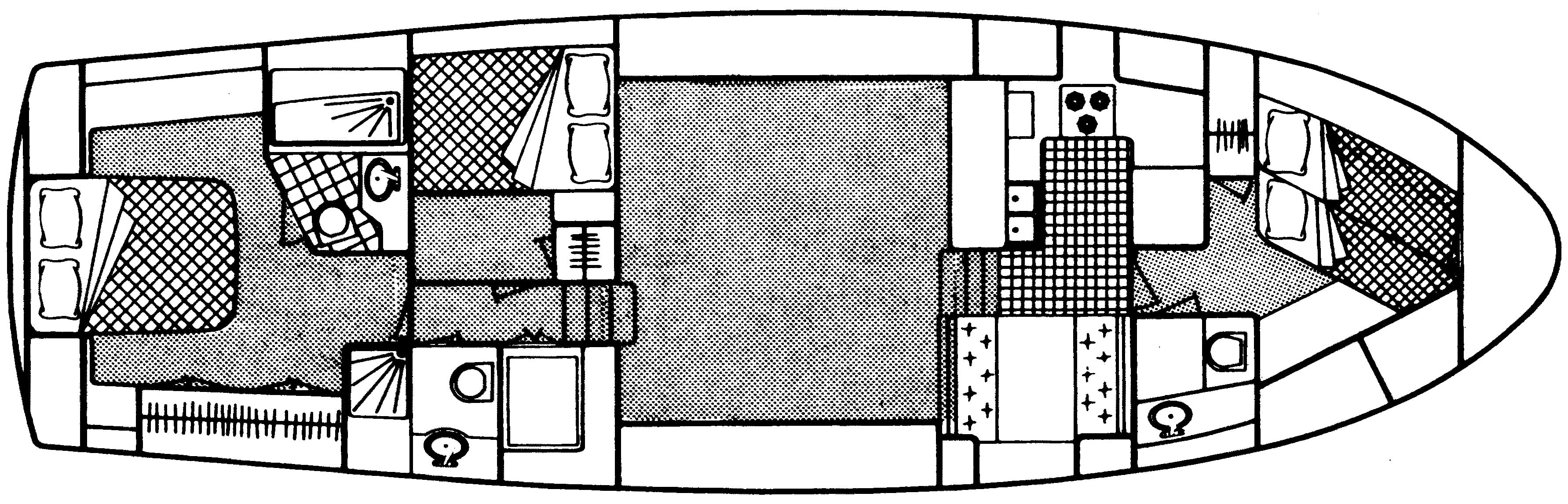 Gulfstar Yachts 48 Motor Yacht floor plan