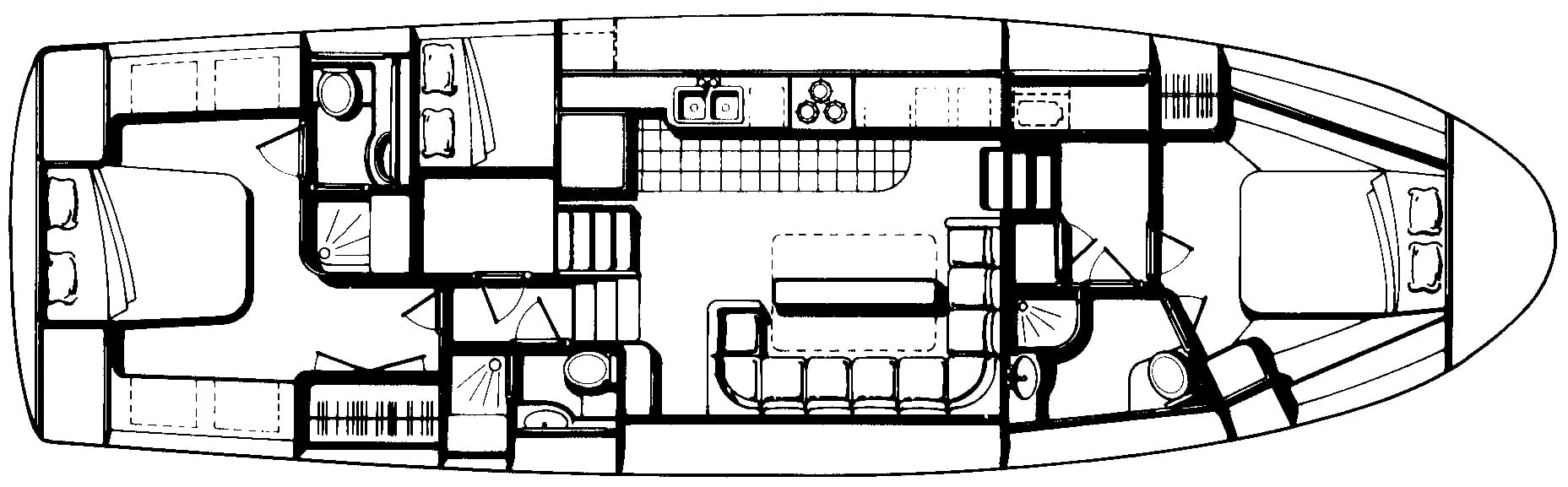 Gulfstar Yachts 49 Motor Yacht floor plan