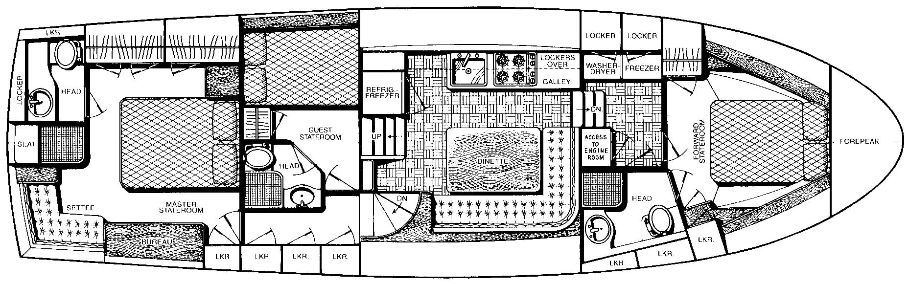 Gulfstar Yachts 49 Motor Yacht floor plan