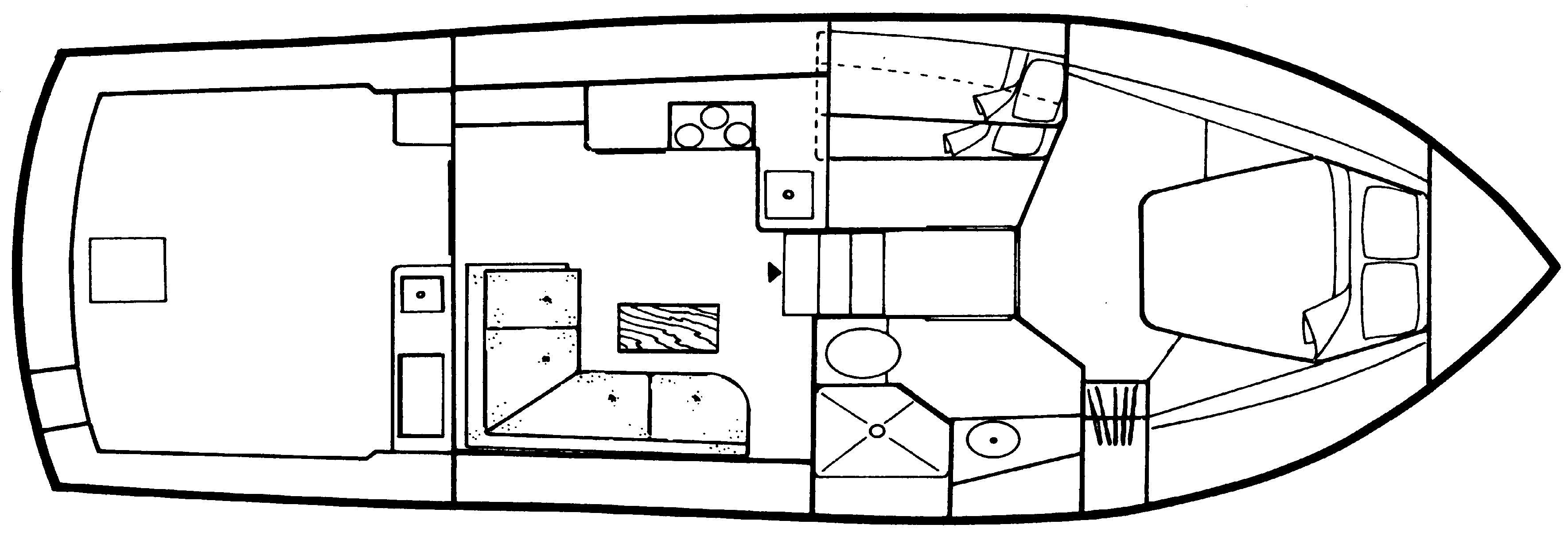 Egg Harbor Yachts 34 Convertible floor plan
