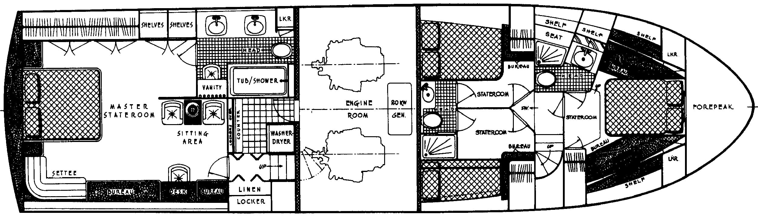 Gulfstar Yachts 63 Motor Yacht floor plan