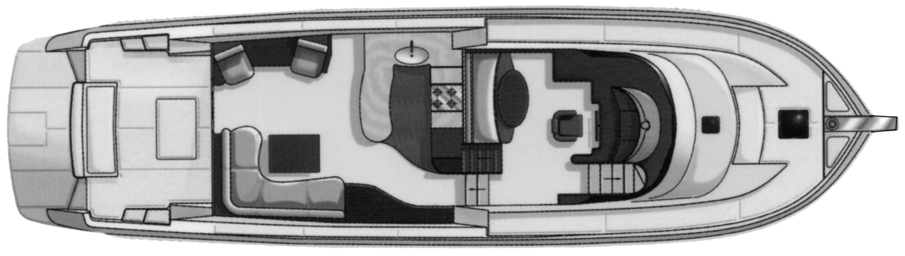 Hampton Yachts 558 Pilothouse floor plan