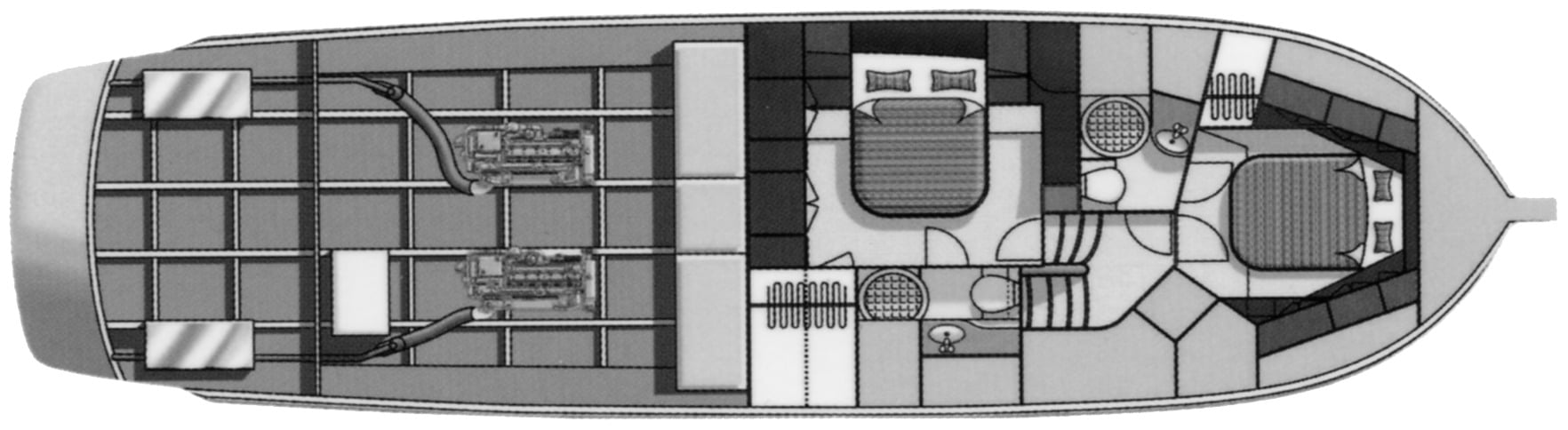 Hampton Yachts 558 Pilothouse floor plan
