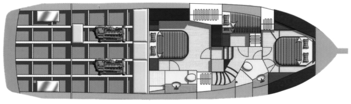 Hampton Yachts 580 Pilothouse floor plan
