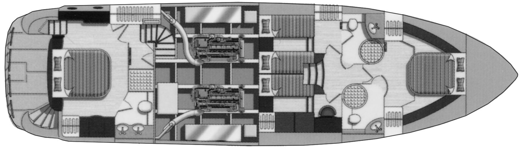 Hampton Yachts 600 Motor Yacht; 660 Cockpit MY floor plan