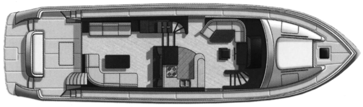Hampton Yachts 630 Pilothouse floor plan