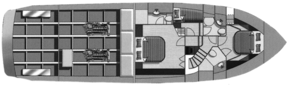 Hampton Yachts 630 Pilothouse floor plan