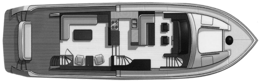 Hampton Yachts 680 Pilothouse floor plan