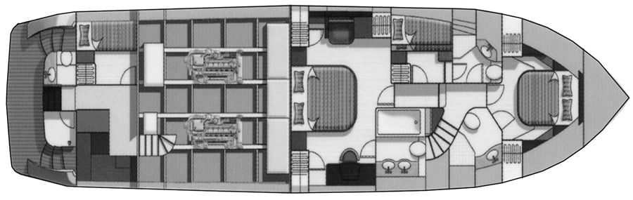 Hampton Yachts 680 Pilothouse floor plan