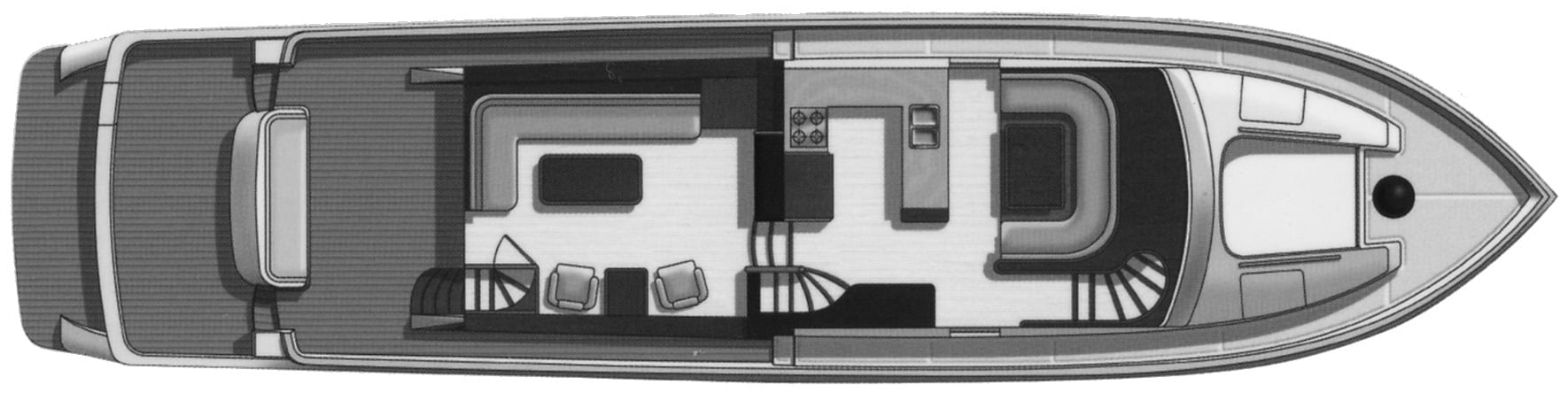 Hampton Yachts 740 Skylounge floor plan