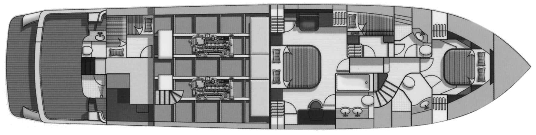 Hampton Yachts 740 Skylounge floor plan