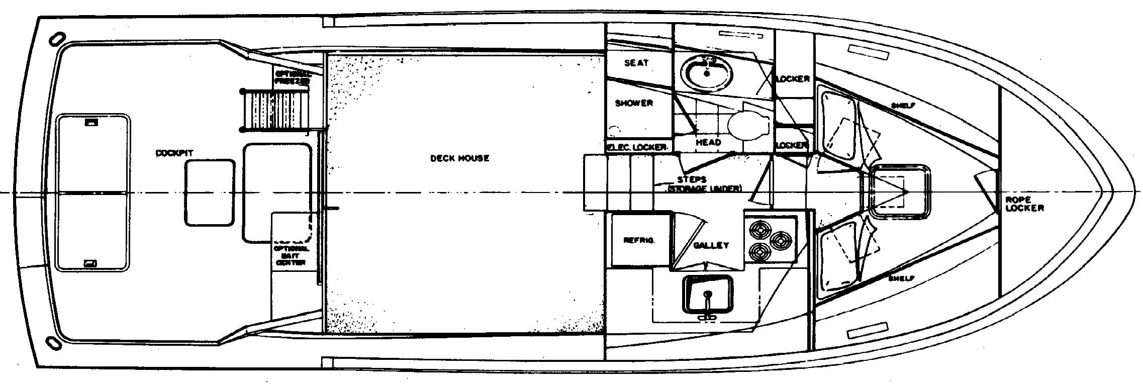 Hatteras Yachts 36 Convertible floor plan