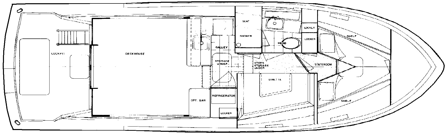 Hatteras Yachts 36 Sedan floor plan