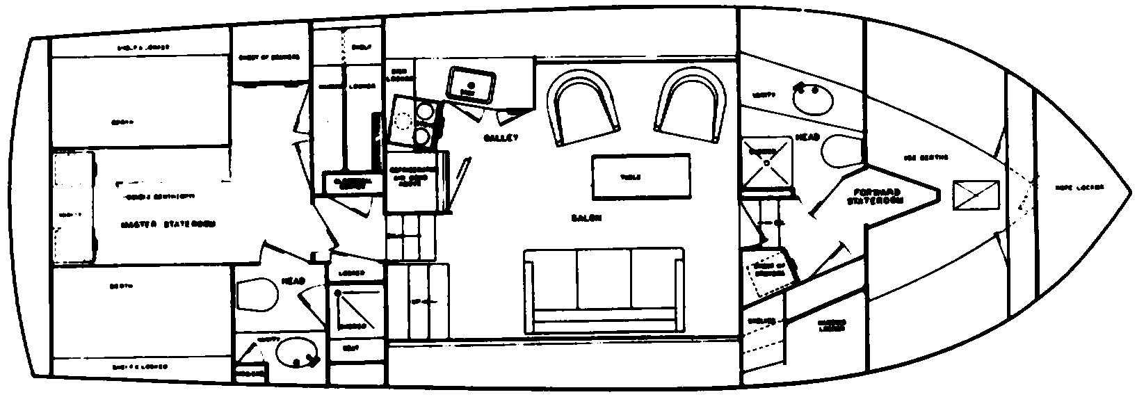 Egg Harbor Yachts 41 Motor Yacht floor plan