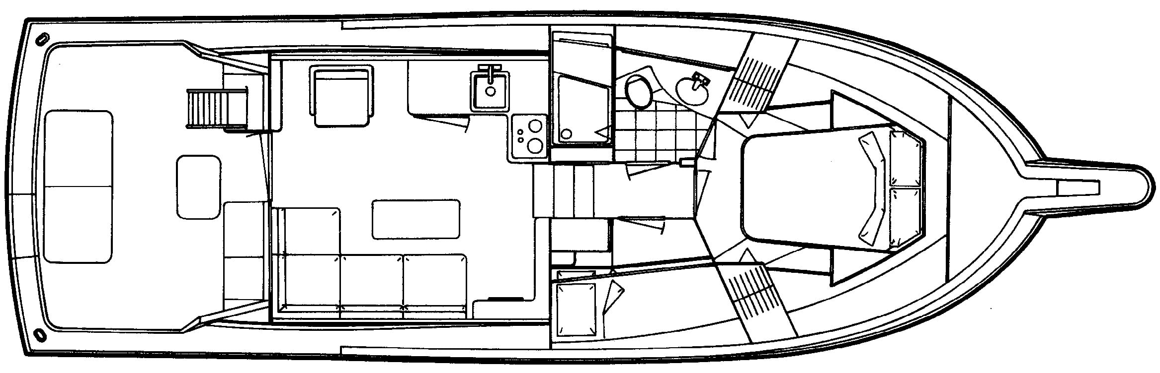 Hatteras Yachts 38 Convertible floor plan