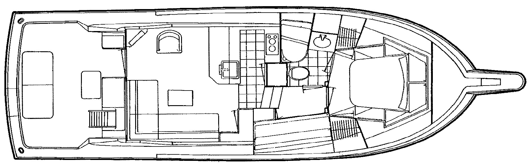 Hatteras Yachts 39 Convertible floor plan