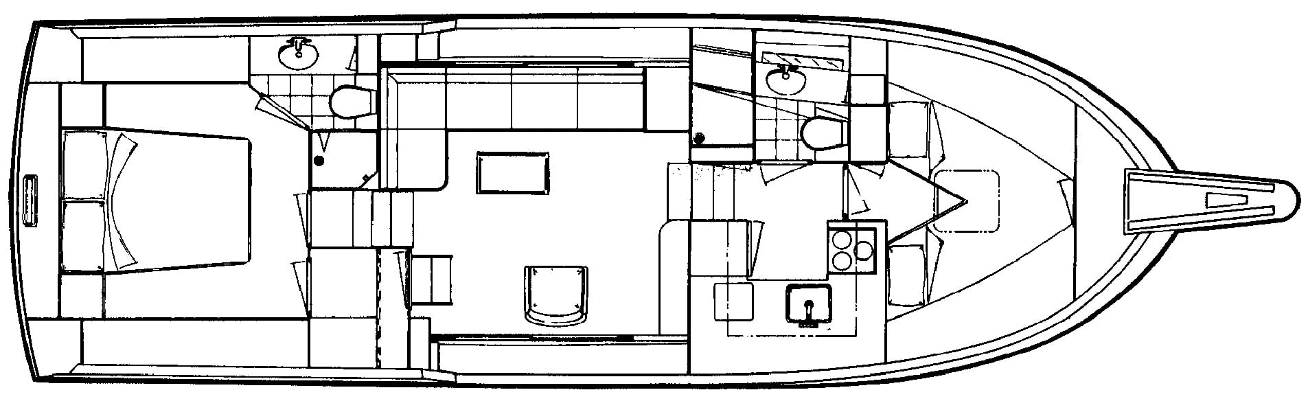 Hatteras Yachts 40 Double Cabin floor plan