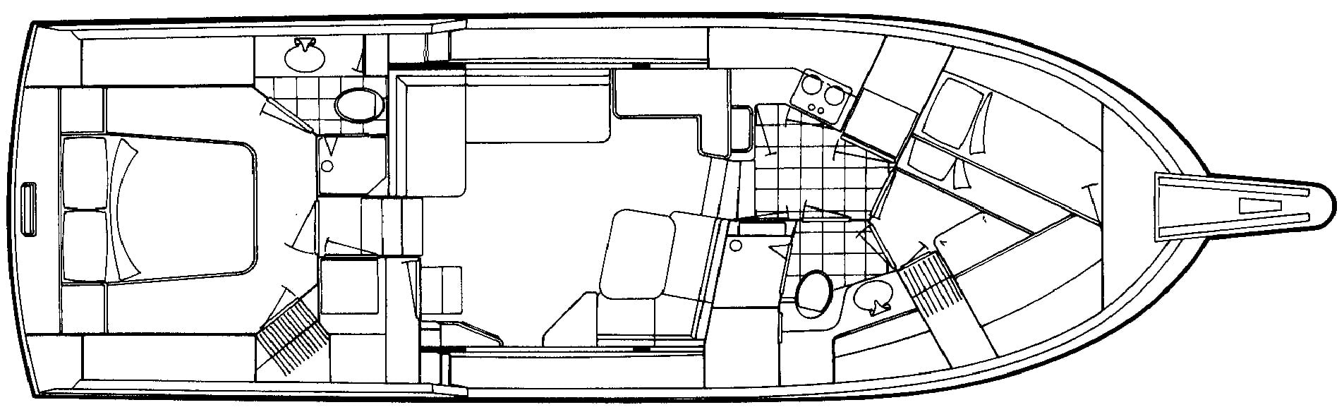 Hatteras Yachts 40 Double Cabin floor plan