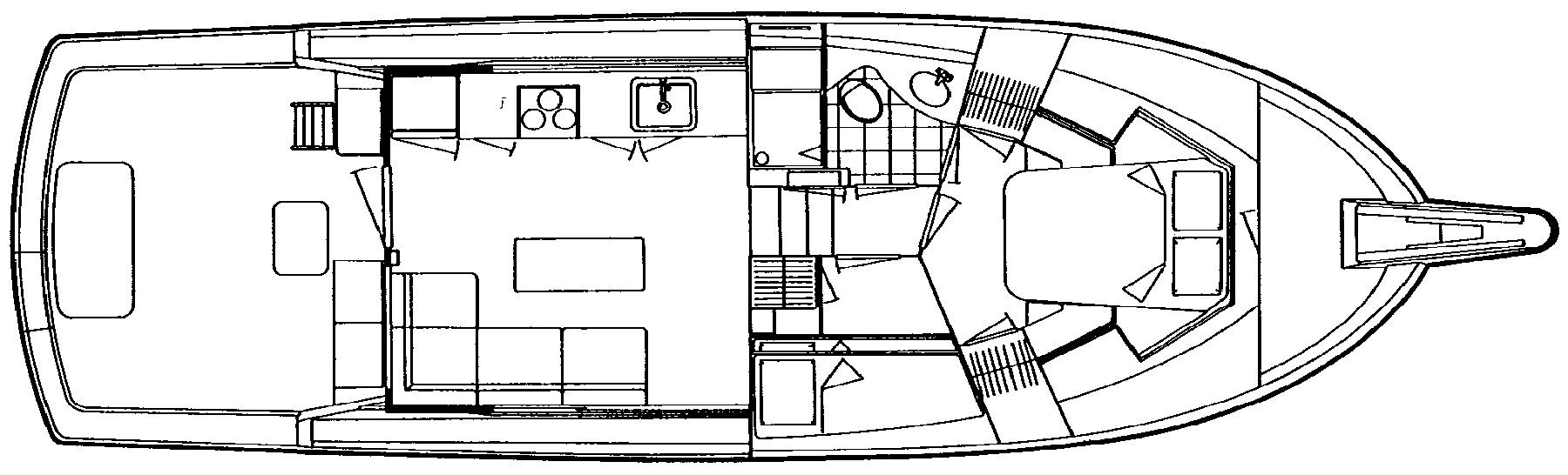 Hatteras Yachts 41 Convertible floor plan