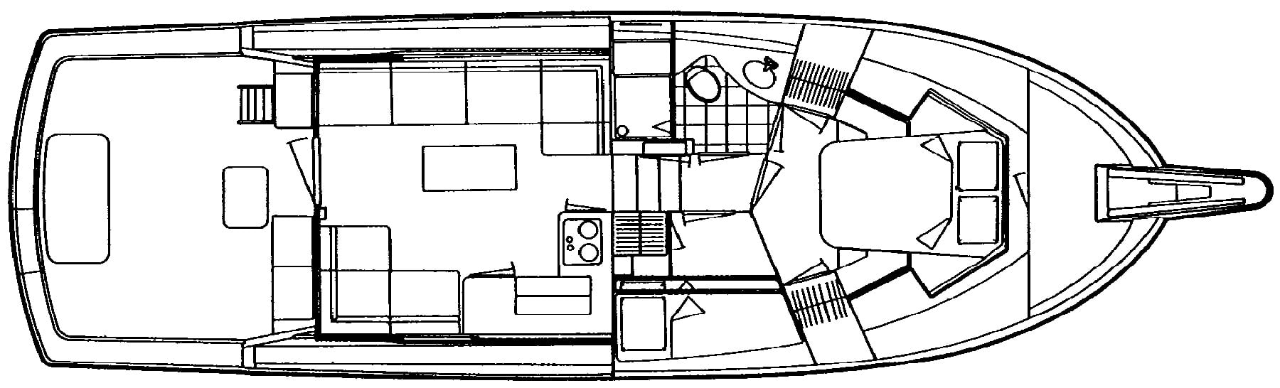 Hatteras Yachts 41 Convertible floor plan
