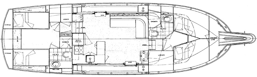 Hatteras Yachts 42 LRC MK II floor plan