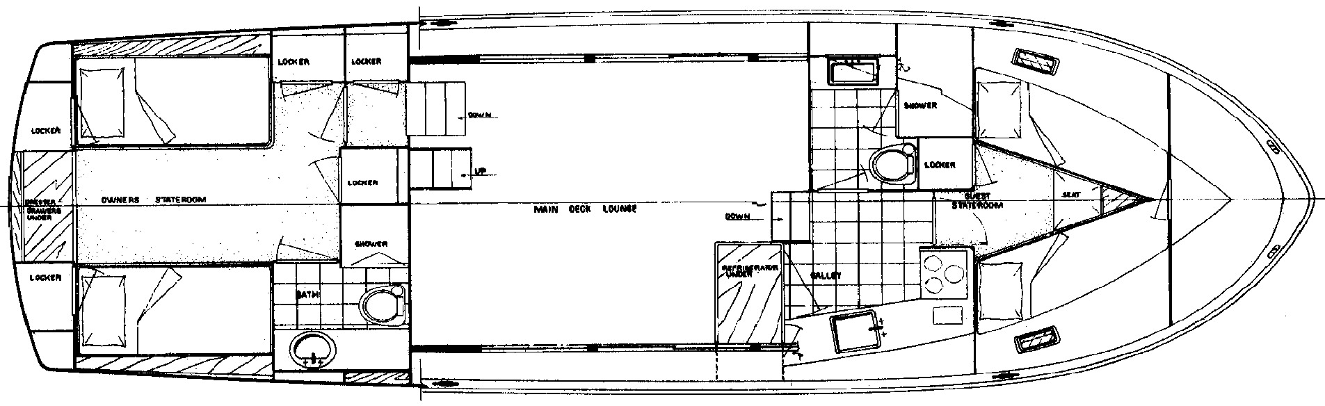 Hatteras Yachts 43 Double Cabin floor plan