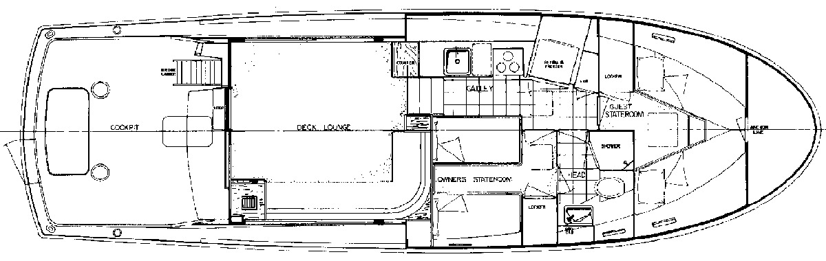 Hatteras Yachts 45 Convertible floor plan