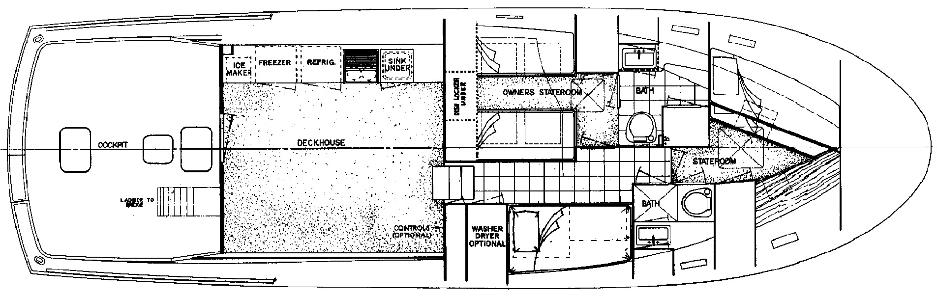 Hatteras Yachts 46 Convertible floor plan