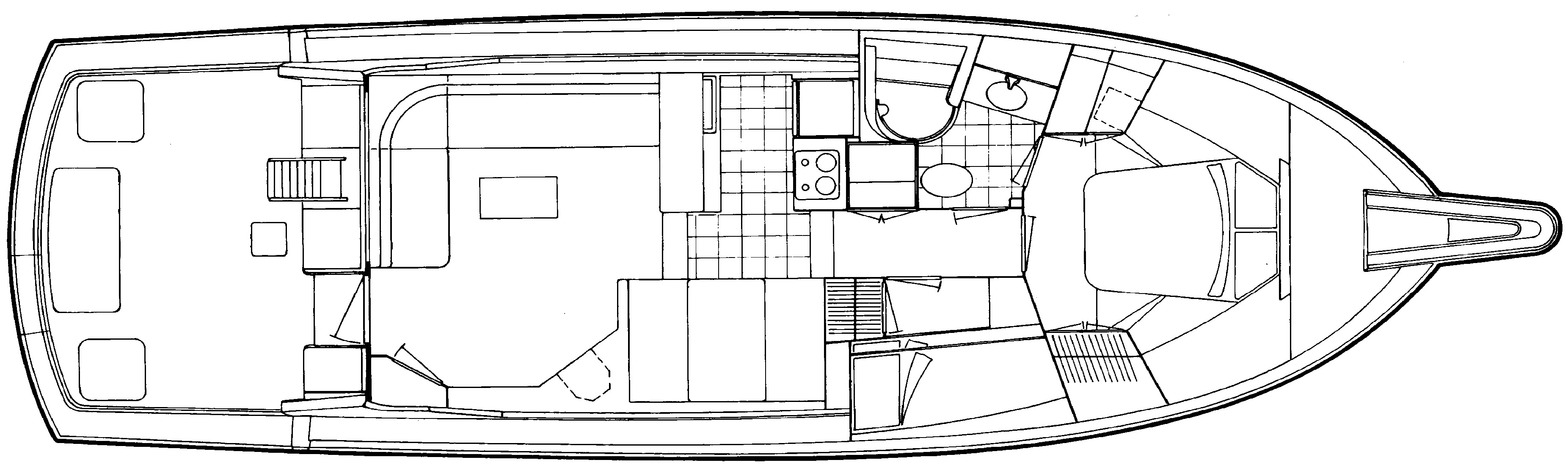 Hatteras Yachts 46 Convertible floor plan