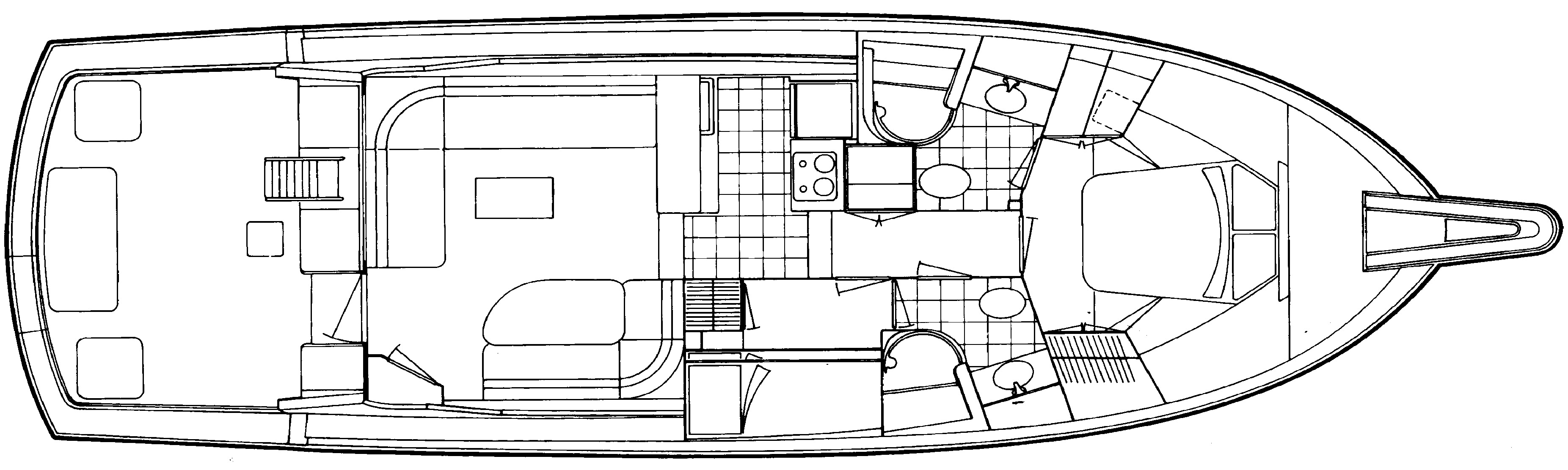 Hatteras Yachts 46 Convertible floor plan