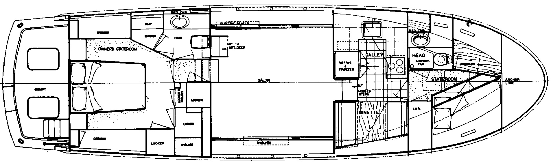 Hatteras Yachts 48 Cockpit Motor Yacht floor plan