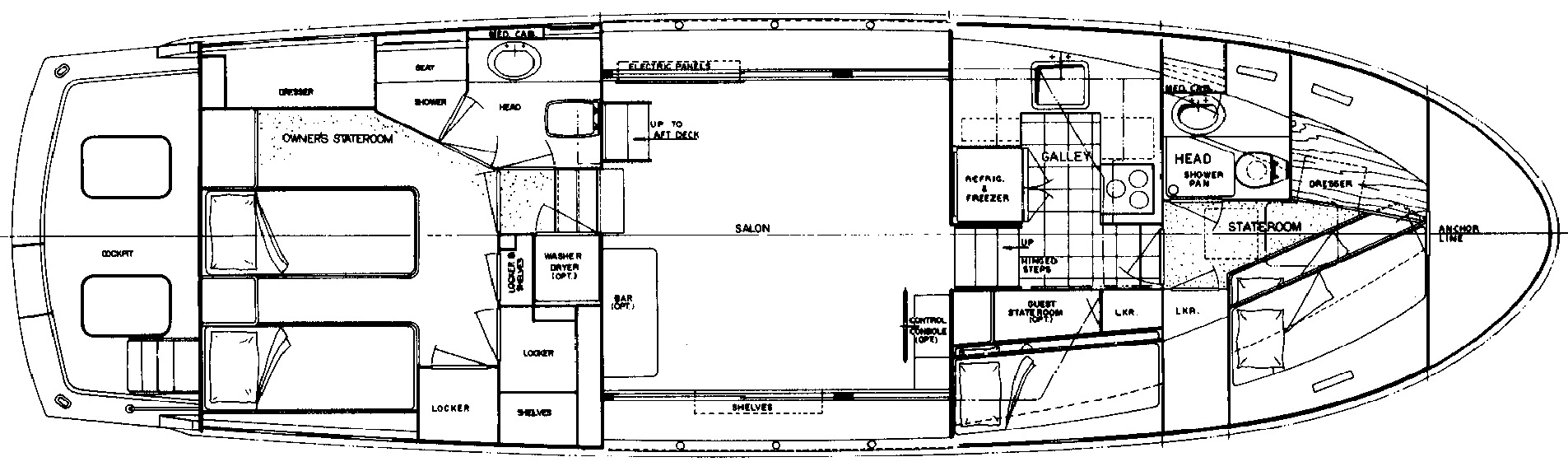 Hatteras Yachts 48 Cockpit Motor Yacht floor plan