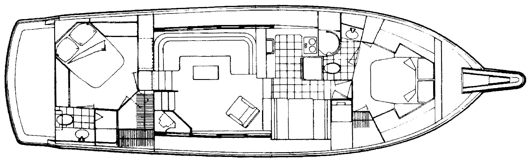 Hatteras Yachts 48 Cockpit Motor Yacht floor plan