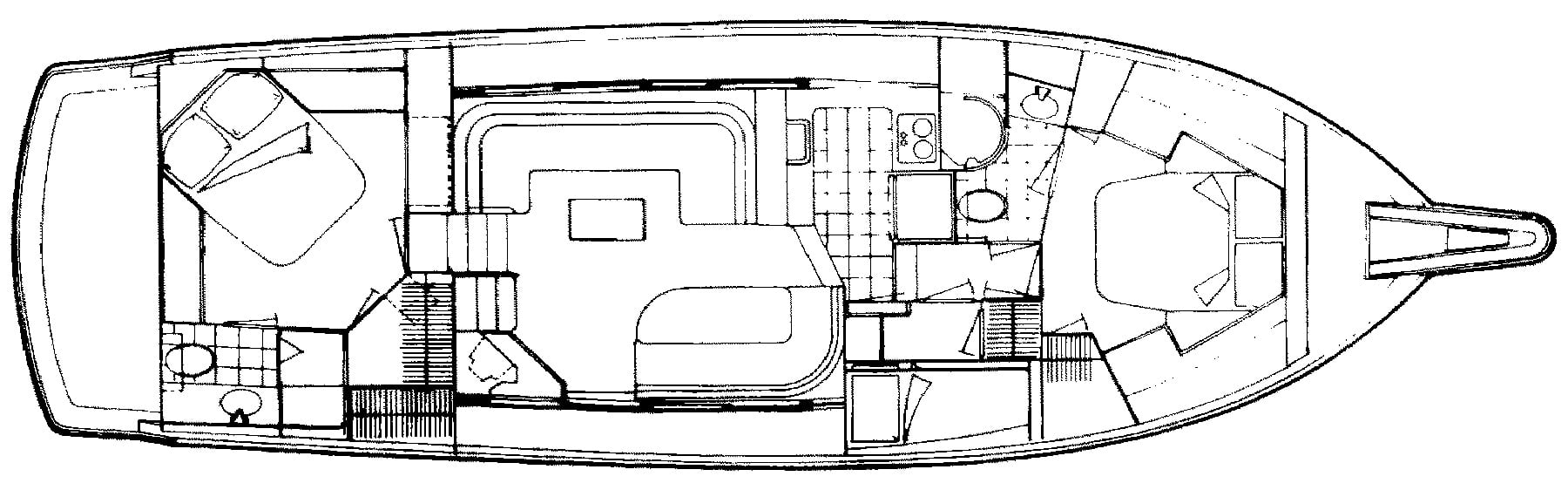Hatteras Yachts 48 Cockpit Motor Yacht floor plan