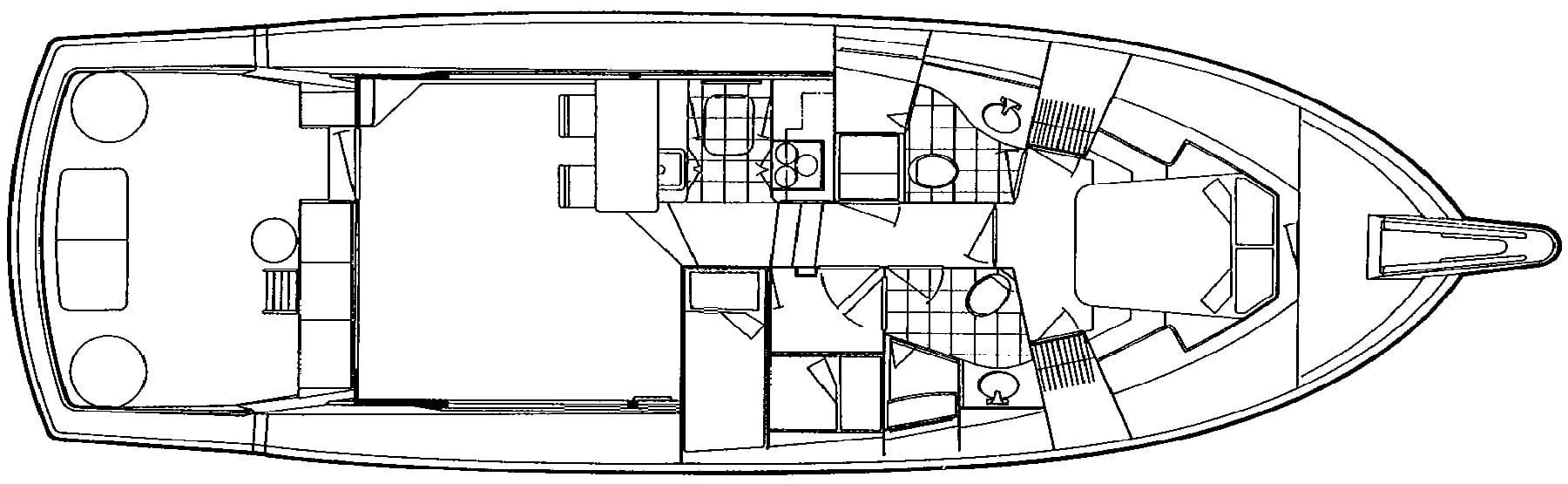 Hatteras Yachts 48 Convertible floor plan