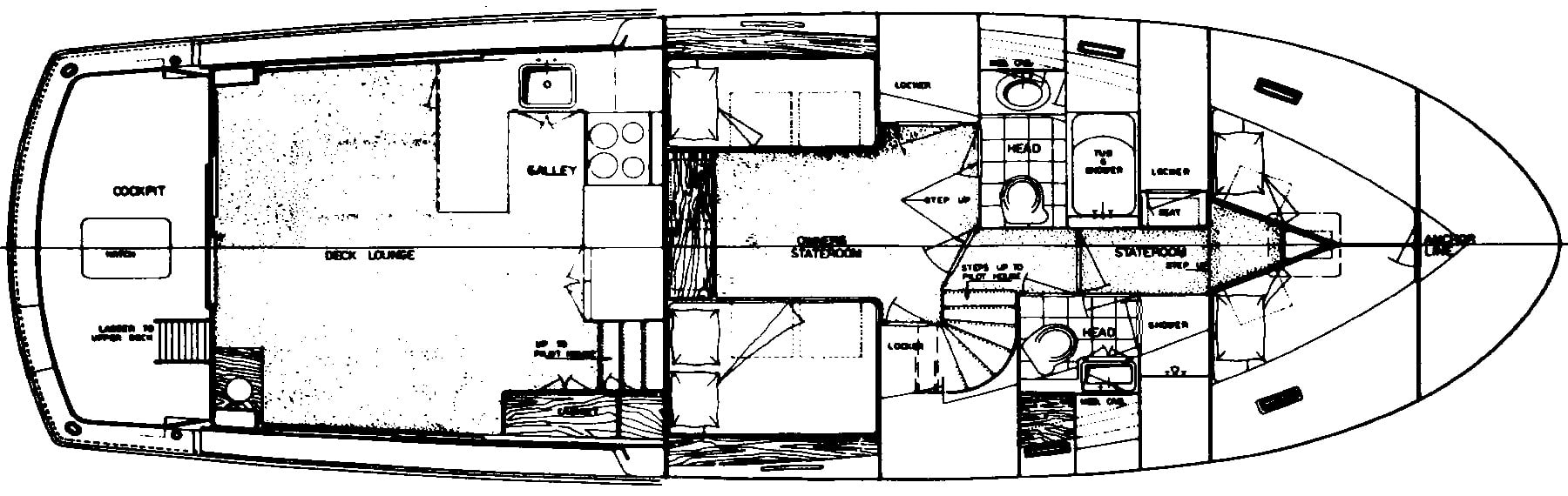 Hatteras Yachts 48 LRC floor plan