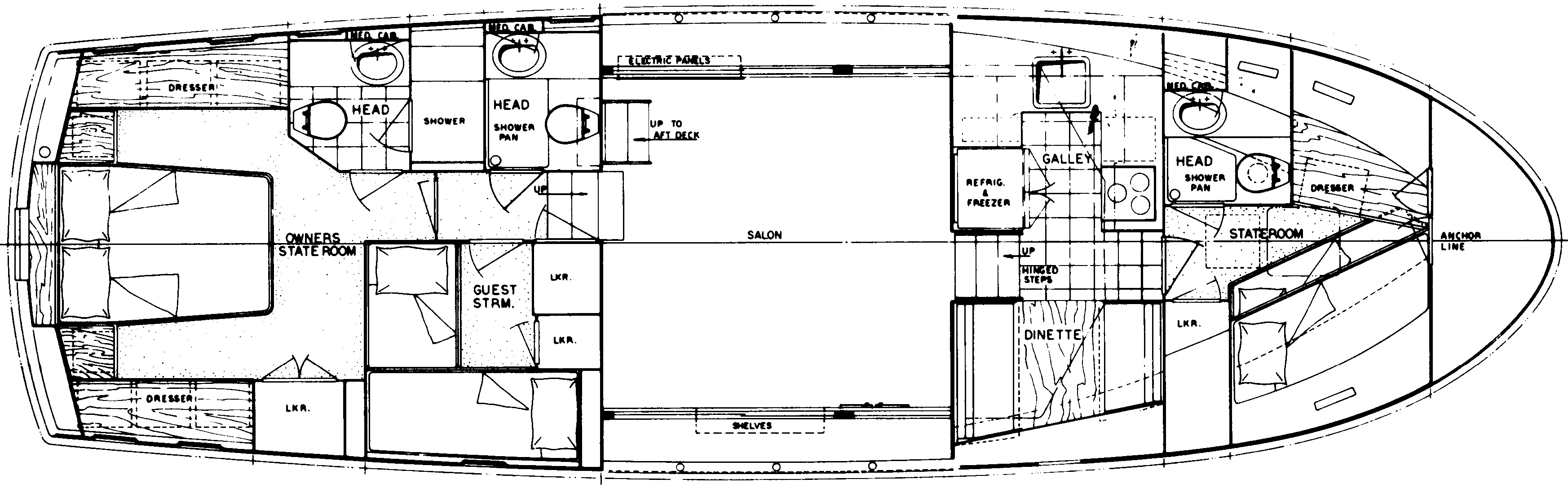 Hatteras Yachts 48 Motor Yacht floor plan
