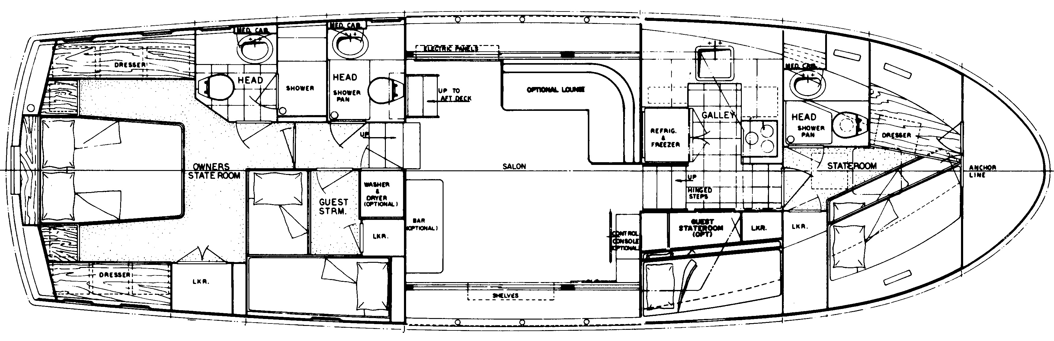 Hatteras Yachts 48 Motor Yacht floor plan