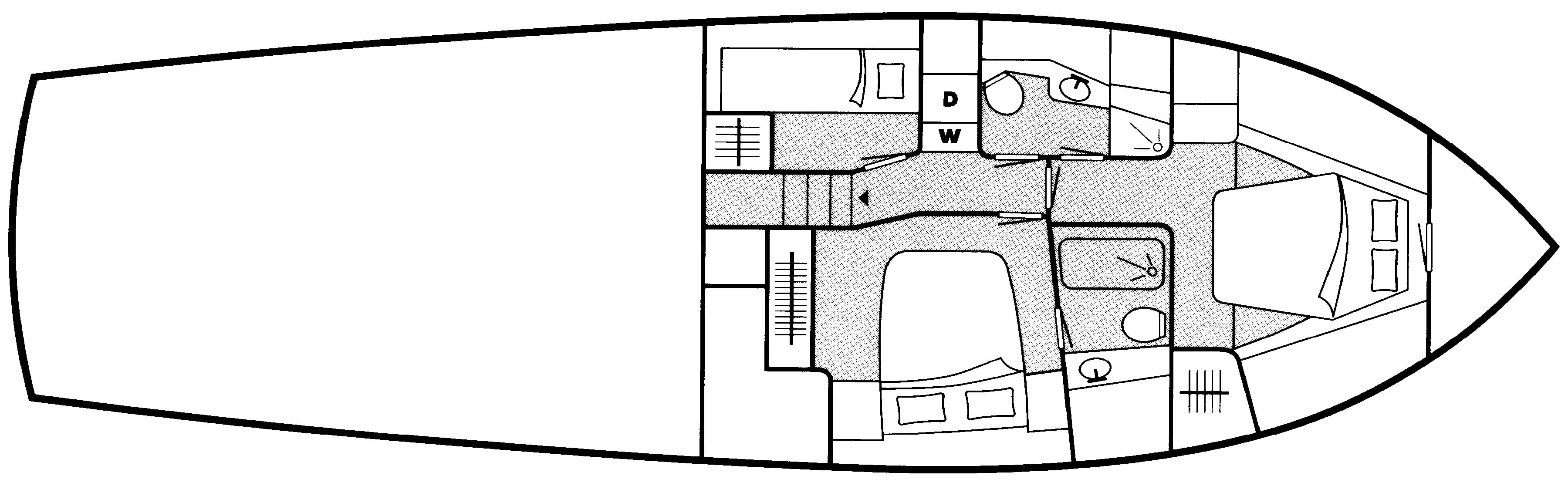 Egg Harbor Yachts 52 Sport Yacht floor plan