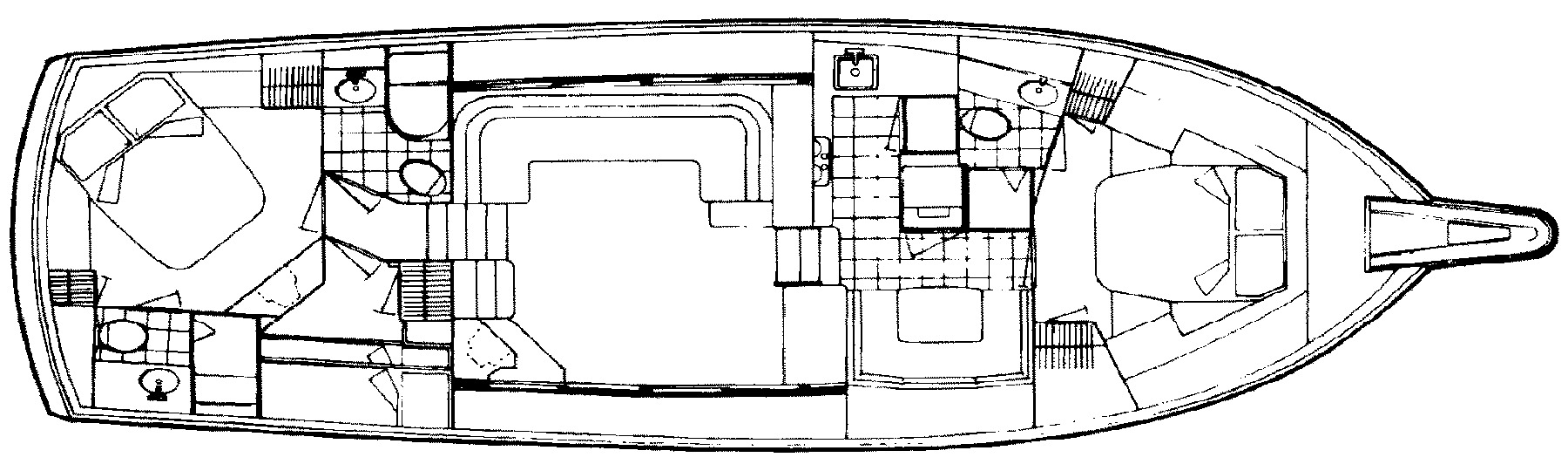 Hatteras Yachts 48 Motor Yacht floor plan