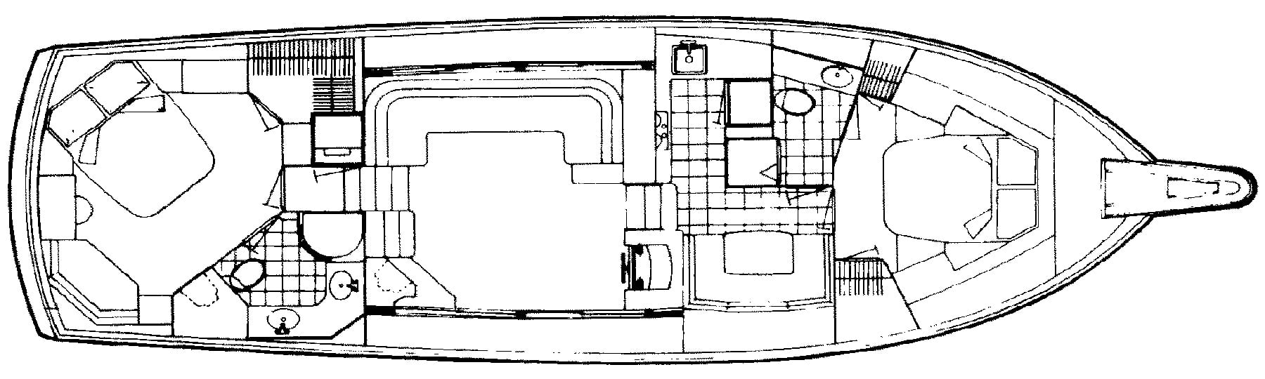 Hatteras Yachts 48 Motor Yacht floor plan