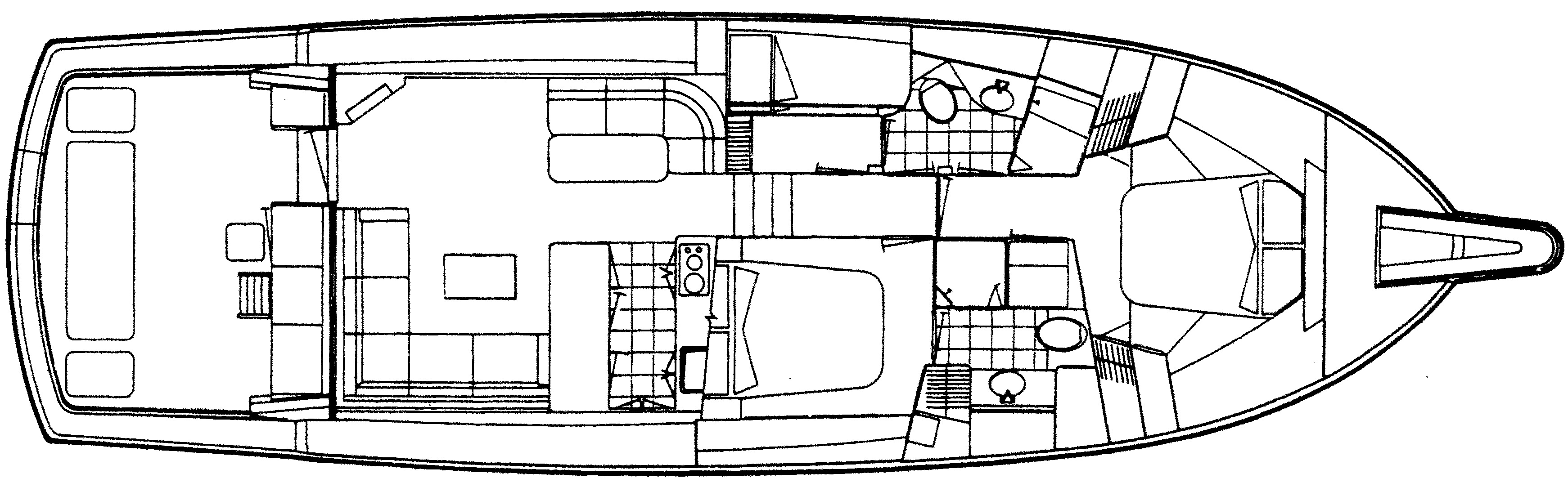 Hatteras Yachts 50 Convertible floor plan