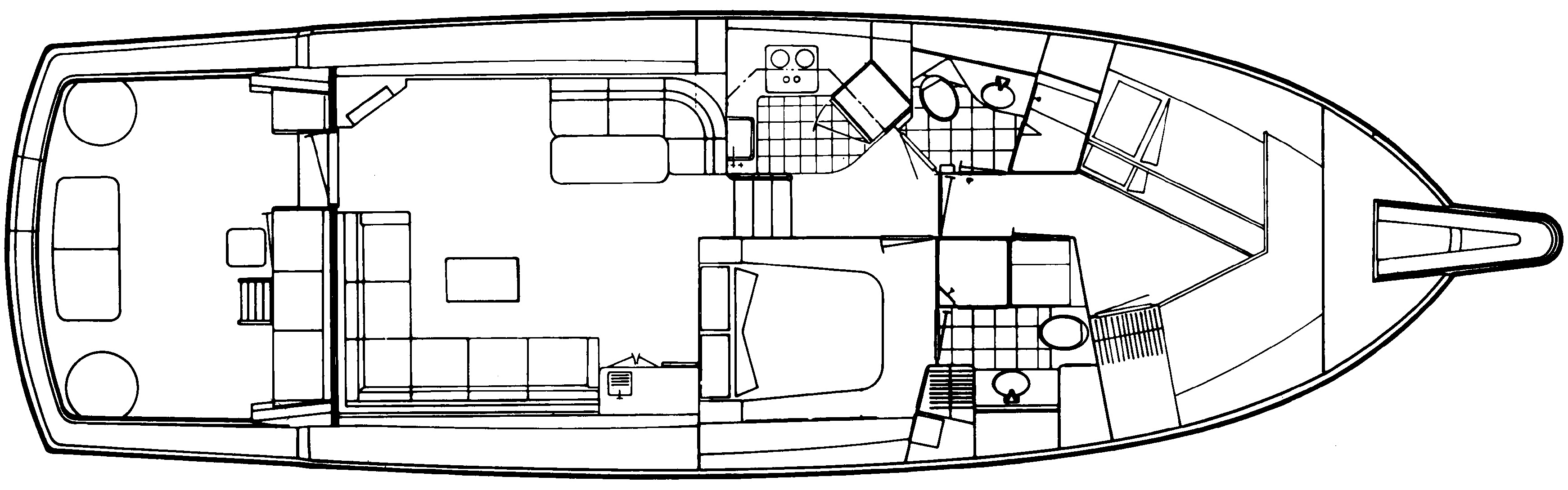 Hatteras Yachts 50 Convertible floor plan