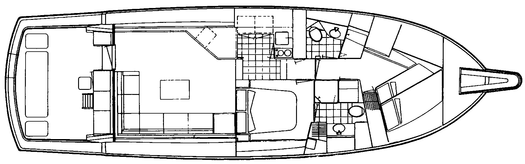 Hatteras Yachts 50 Convertible floor plan